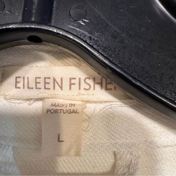 Eileen Fisher Women's White Denim Jacket Long Sleeves Pockets Size L - Picture 8 of 12